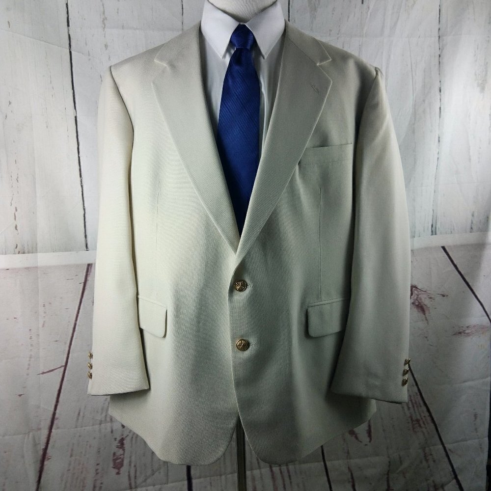 Sidney Onstreet 50R 2 Gold Buttton Beige Sport Coat